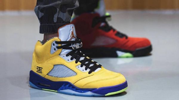 Nike Air Jordan 5 What The Kengät Naisille Punainen Keltainen
