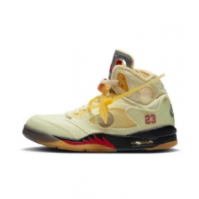 Nike Off-white Air Jordan 5 Four Kengät Miehille Keltainen