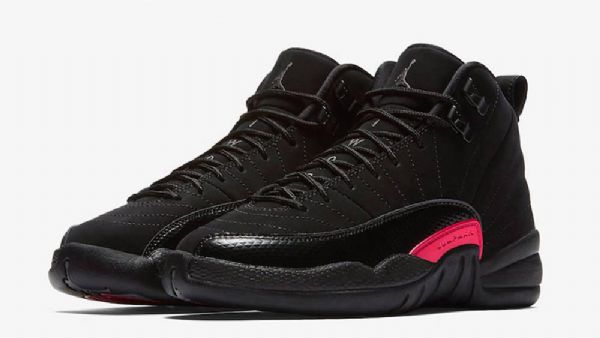 Nike Air Jordan 12 Gs Rush Kengät Miehille Musta Vaaleanpunainen