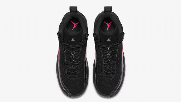 Nike Air Jordan 12 Gs Rush Kengät Miehille Musta Vaaleanpunainen