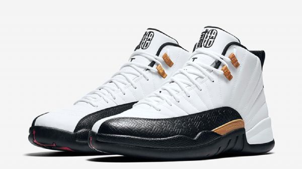 Nike Air Jordan 12 Kiinalaisen Uudenvuoden Kengät Miehille Valkoinen Musta