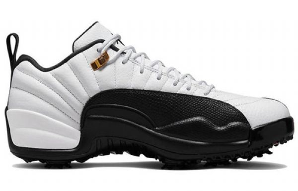 Nike Air Jordan 12 Low Tops Golf Retro Koripallokengät Miesten Valkoinen Musta