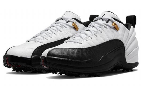 Nike Air Jordan 12 Low Tops Golf Retro Koripallokengät Miesten Valkoinen Musta