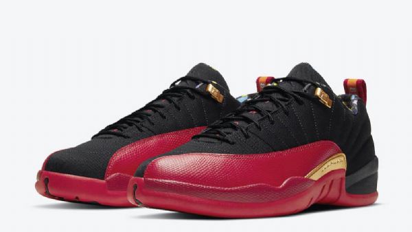 Nike Air Jordan 12 Low Tops Katso Super Bowl Kengät Miehille Musta Punainen