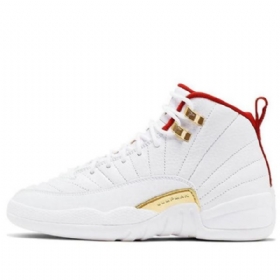 Nike Air Jordan 12 Retro Gs Koripallokengät Miehille Valkoinen Punainen