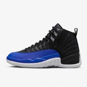 Nike Air Jordan 12 Retro-kengät Naisille Musta Hopea Valkoinen Kuninkaansininen