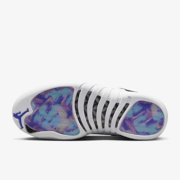 Nike Air Jordan 12 Retro-kengät Naisille Musta Hopea Valkoinen Kuninkaansininen