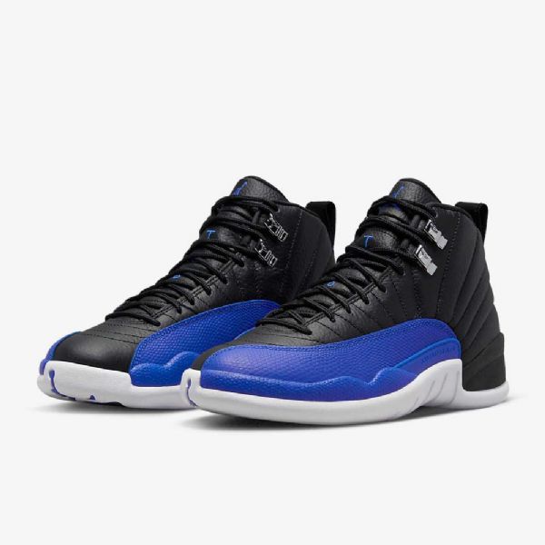 Nike Air Jordan 12 Retro-kengät Naisille Musta Hopea Valkoinen Kuninkaansininen