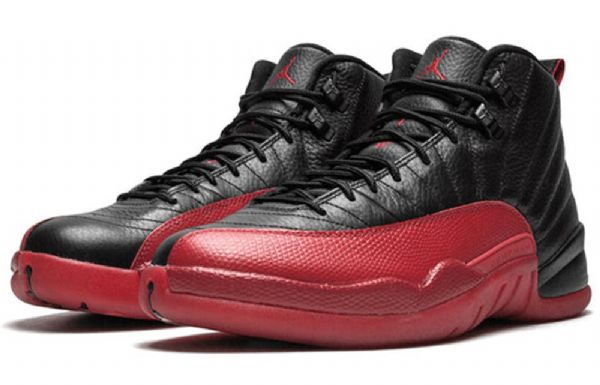 Nike Air Jordan 12 Retro Koripallokengät Miehille Musta Punainen