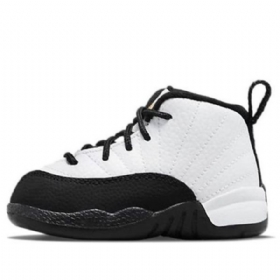 Nike Air Jordan 12 Retro Td Koripallokengät Lapsille Valkoinen Musta