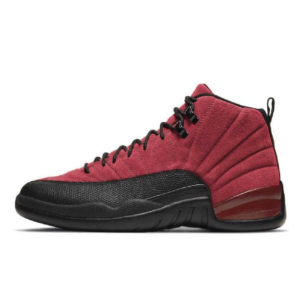 Nike Air Jordan 12 Reverse Flu Pelikengät Miehille Punainen Musta