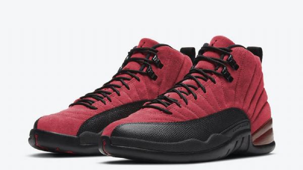 Nike Air Jordan 12 Reverse Flu Pelikengät Miehille Punainen Musta